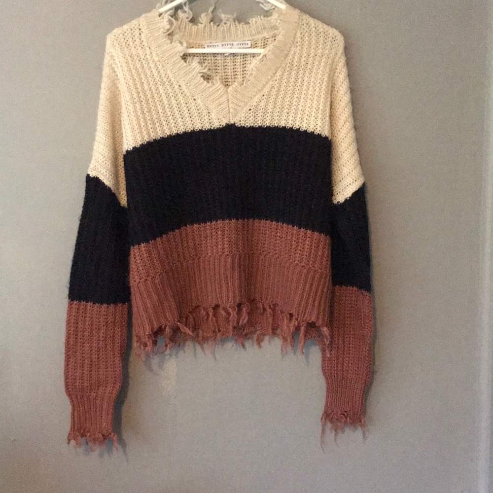 HYFVE Colorblock V-Neck Sweater Size XS